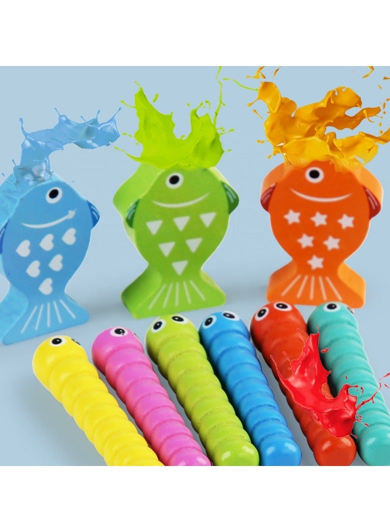 Toyland Multifunction Hammering Pounding Toy Montessori Toys Magnetic Fishing Game Worm Catching Clock Xylophone Early Development Activity Learning Toddler Toys - Image 3