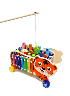 Toyland متعددة الوظائف لعبة المطرقة بقصف ألعاب مونتيسوري لعبة الصيد المغناطيسية دودة اصطياد ساعة إكسيليفون نشاط التطوير المبكر تعلم ألعاب الأطفال الصغار  - Image 1