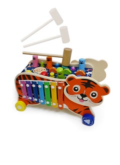 Toyland متعددة الوظائف لعبة المطرقة بقصف ألعاب مونتيسوري لعبة الصيد المغناطيسية دودة اصطياد ساعة إكسيليفون نشاط التطوير المبكر تعلم ألعاب الأطفال الصغار  - Image 2