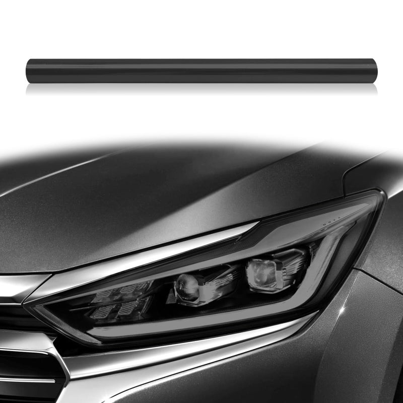 Car Light Tint Film 12 X 48inch Car Headlamp Taillight Fog Lamp Vinyl Packaging Protective Film NonMarking SelfAdhesive Decals Car Decor Cuttable and Stretchability Black