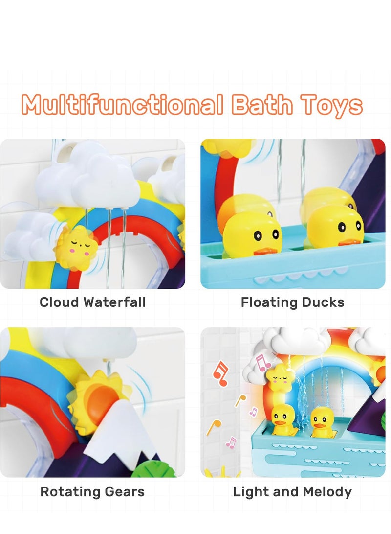 Barakah Bath Toys for Toddlers Wall Bathtub Toy Slide for Kids 3 4 5 6 Years, Bath Toys for Kids Ages 4-8, DIY Slide Bath Toys with Wind-Up Duck, Shower Water Track Toys Gifts for Boys Girls - Image 3