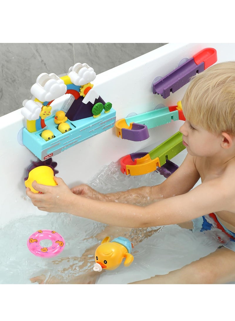 Barakah Bath Toys for Toddlers Wall Bathtub Toy Slide for Kids 3 4 5 6 Years, Bath Toys for Kids Ages 4-8, DIY Slide Bath Toys with Wind-Up Duck, Shower Water Track Toys Gifts for Boys Girls - Image 2