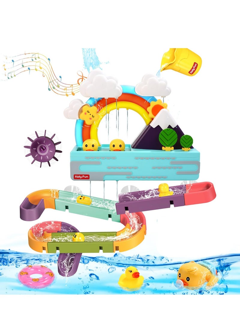 Barakah Bath Toys for Toddlers Wall Bathtub Toy Slide for Kids 3 4 5 6 Years, Bath Toys for Kids Ages 4-8, DIY Slide Bath Toys with Wind-Up Duck, Shower Water Track Toys Gifts for Boys Girls - Image 1