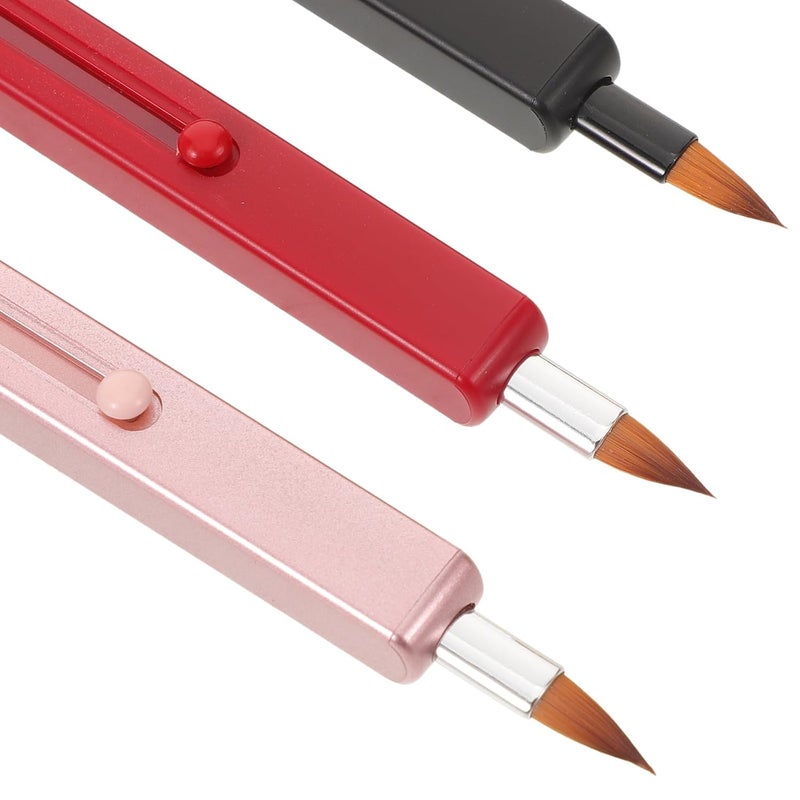 3pcs Retractable Lip Brush Set with Cap, Nylon Double-ended Lipstick Applicator for Women, Portable Makeup Tool for Travel and Home Use - Image 3