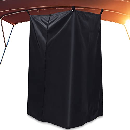 Woanger Boats Privacy Curtain Changing Room with Bag Portable Privacy Tent Easy Up Pontoon Enclosure Partition for Pontoons Boat Hanging Tent 27 W x 30 D x 72 HBlack - Image 1