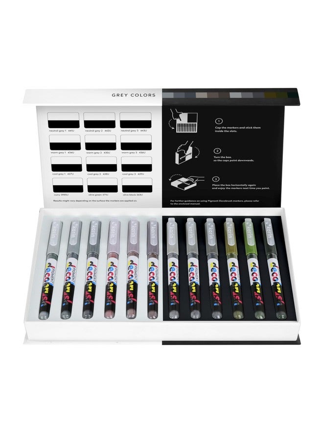 Karin Marker Grey DECOBRUSH Marker, 1 Count (Pack of 12) - Image 1