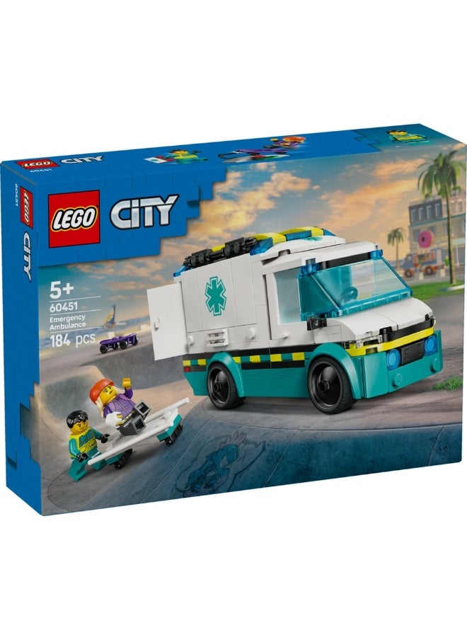 LEGO LEGO - City Emergency Ambulance 184 Pieces - 60451  - Image 1