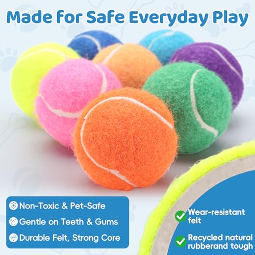 Zeefpod 40 Pack 2 Inch Dog Tennis Balls, Small Tennis Balls for Dogs, Dog Safe Non-Abrasive Felt, Bulk Puppy Tennis Ball Set for Small Dogs,with Mesh Bag for Easy Transport(Multicolor - Image 5