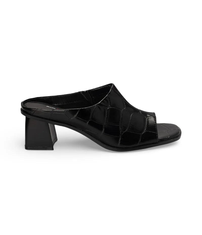 Bata Cut‑Out Block Heel Mule Sandals