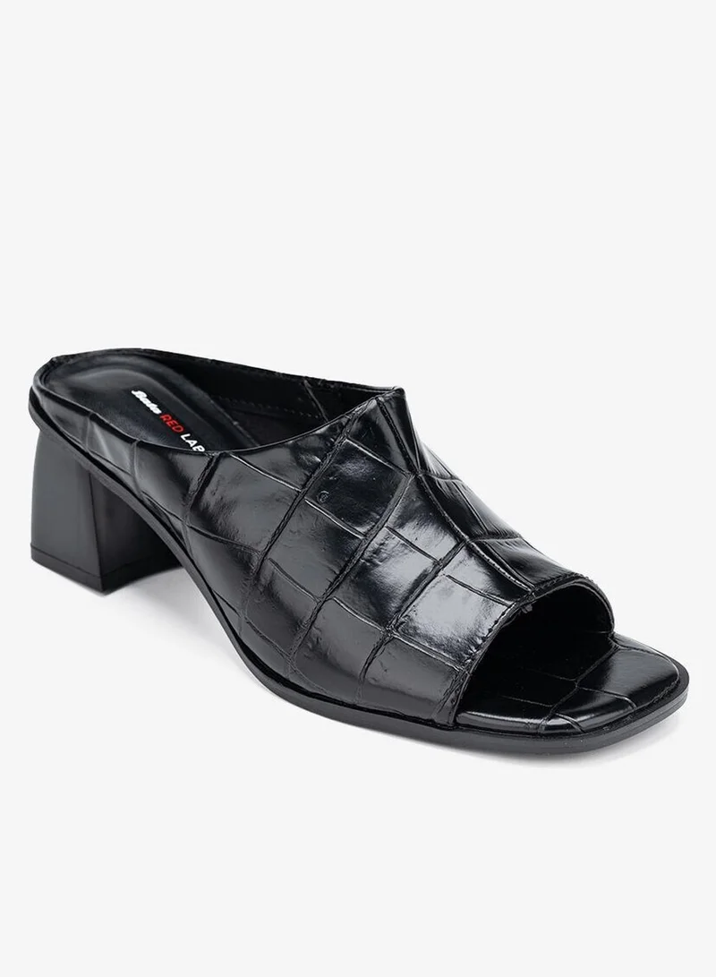 Bata Cut‑Out Block Heel Mule Sandals