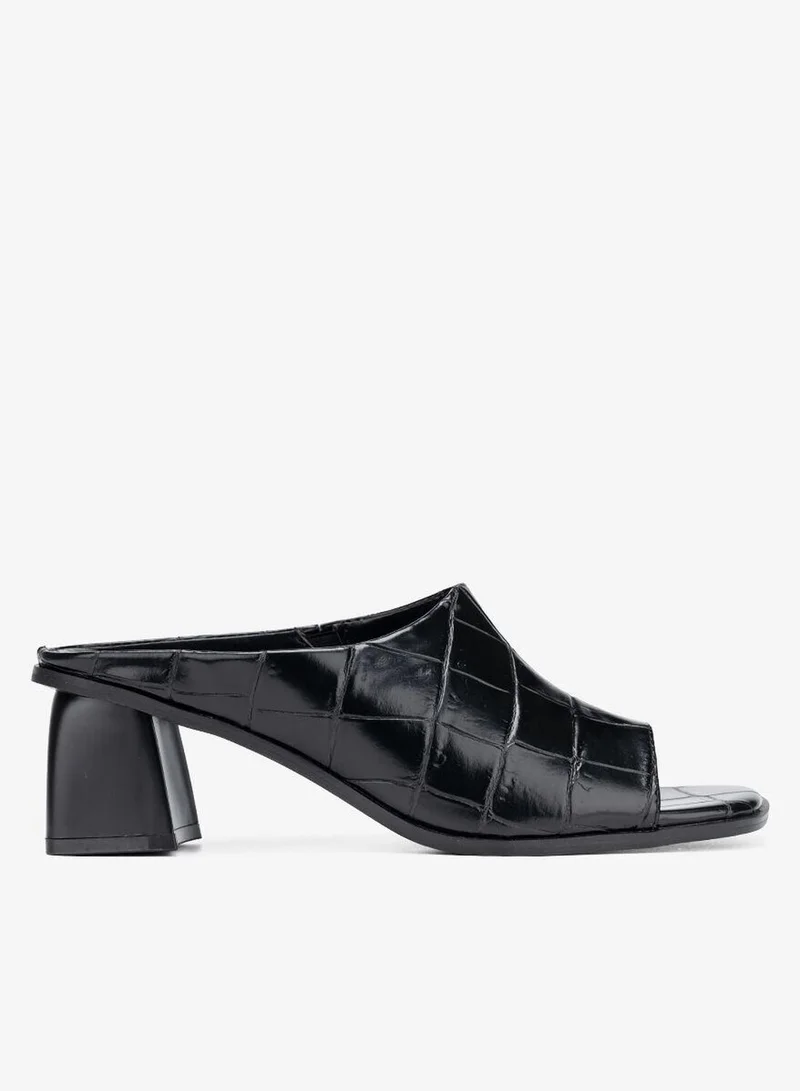 Bata Cut‑Out Block Heel Mule Sandals