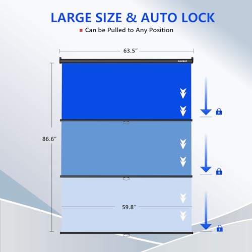 RAUBAY Retractable Pull Down Blue Screen 598 x 866 Collapsible WallMount Background for Professional Video Production Chroma Key Backdrop for YouTube TikTok Streaming Video Conferencing - Image 3