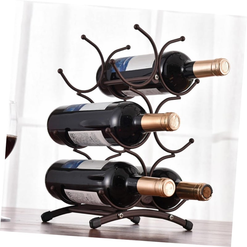 Vintage Antique Copper Metal Wine Rack Desktop Display Stand Holder For 6 Bottles - Image 5