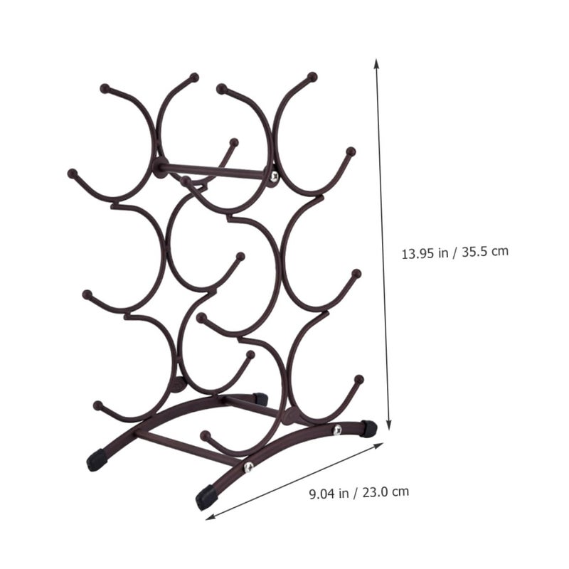 Vintage Antique Copper Metal Wine Rack Desktop Display Stand Holder For 6 Bottles - Image 3