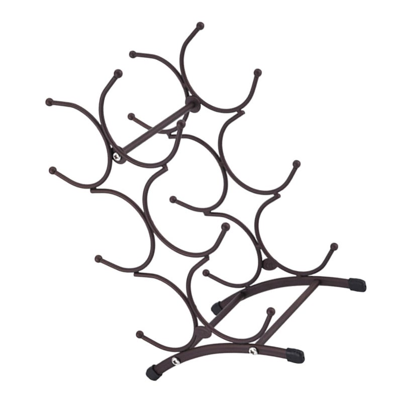 Vintage Antique Copper Metal Wine Rack Desktop Display Stand Holder For 6 Bottles - Image 2
