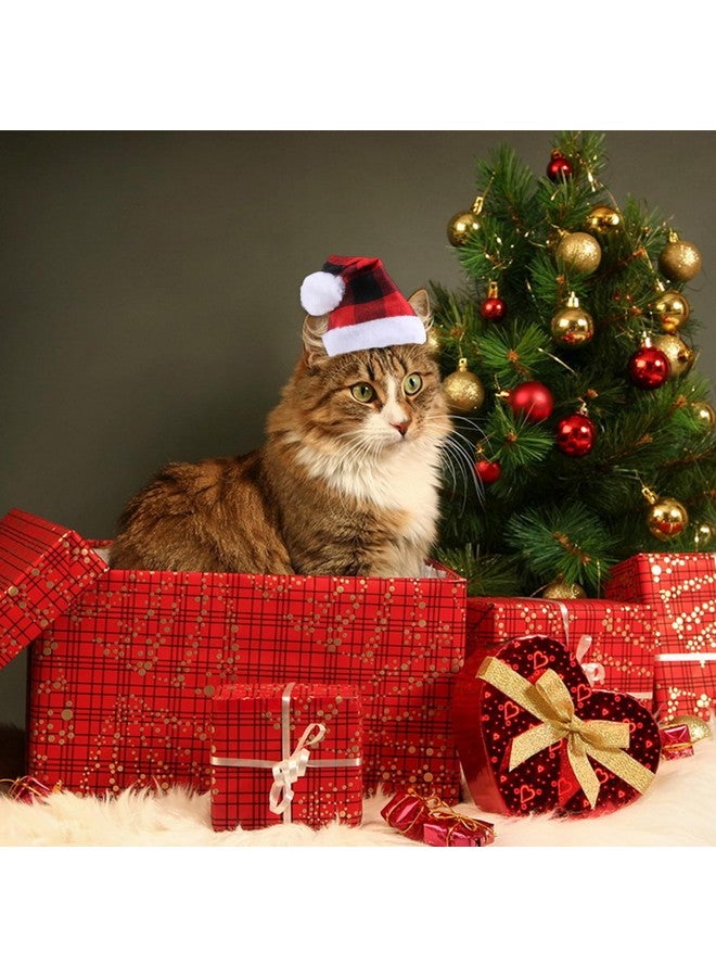 قطعتان من عصابة رأس على شكل قطة وكلب وقبعة سانتا لعيد الميلاد وحفلات العطلات باللون الأحمر اللطيف ومستلزمات الديكور والإكسسوارات - Image 5