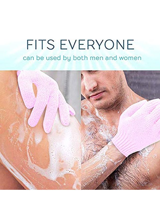 2-Pack Pink Exfoliating Bath Gloves, Soft Peeling Shower Gloves for Body & Face Skin Care, Gentle Dead Skin Remover for Bath & Spa Use - Image 3