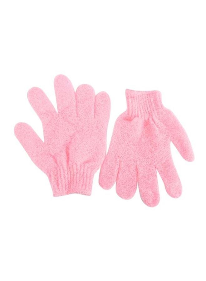 2-Pack Pink Exfoliating Bath Gloves, Soft Peeling Shower Gloves for Body & Face Skin Care, Gentle Dead Skin Remover for Bath & Spa Use - Image 1