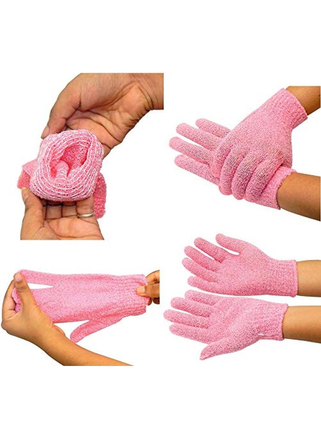 2-Pack Pink Exfoliating Bath Gloves, Soft Peeling Shower Gloves for Body & Face Skin Care, Gentle Dead Skin Remover for Bath & Spa Use - Image 5