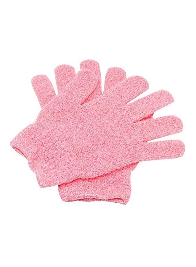 2-Pack Pink Exfoliating Bath Gloves, Soft Peeling Shower Gloves for Body & Face Skin Care, Gentle Dead Skin Remover for Bath & Spa Use - Image 2