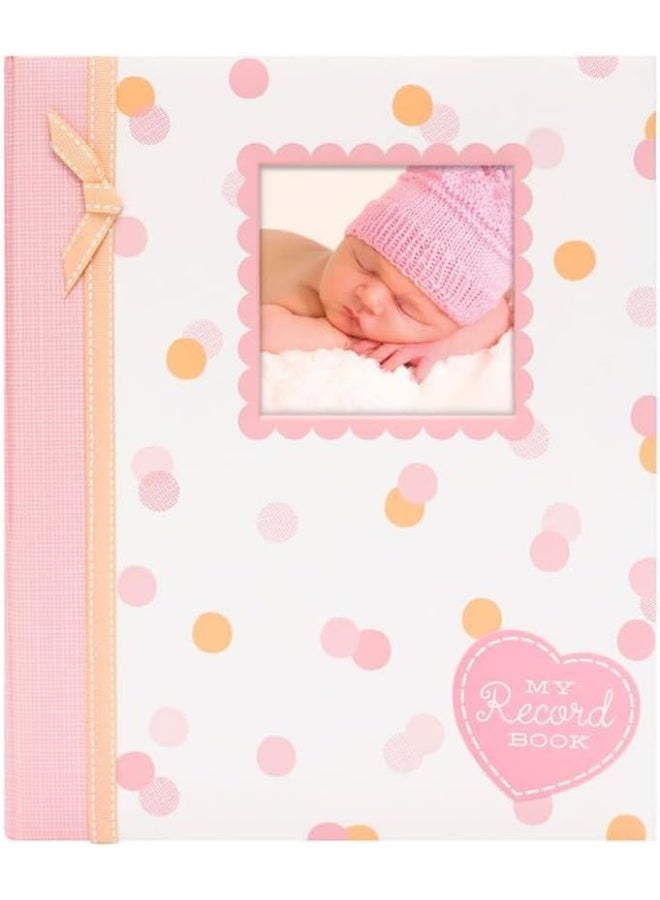 Lil Peach كتاب ذكريات الطفل ليل بيش للأعوام الخمسة الأولى، احتفظ بكل لحظة ثمينة، وردي ونقاط ملونة - Image 1