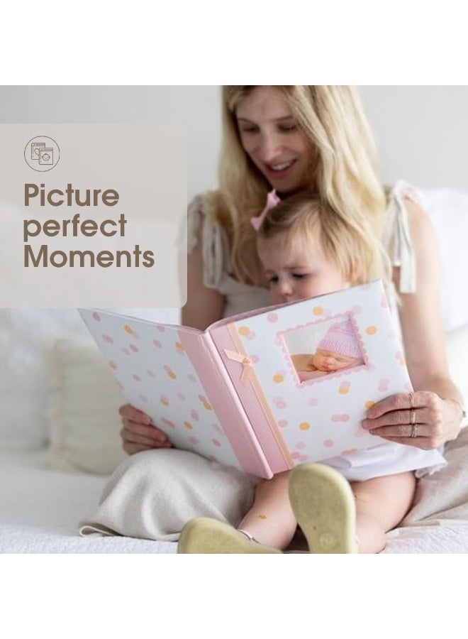 Lil Peach كتاب ذكريات الطفل ليل بيش للأعوام الخمسة الأولى، احتفظ بكل لحظة ثمينة، وردي ونقاط ملونة - Image 3