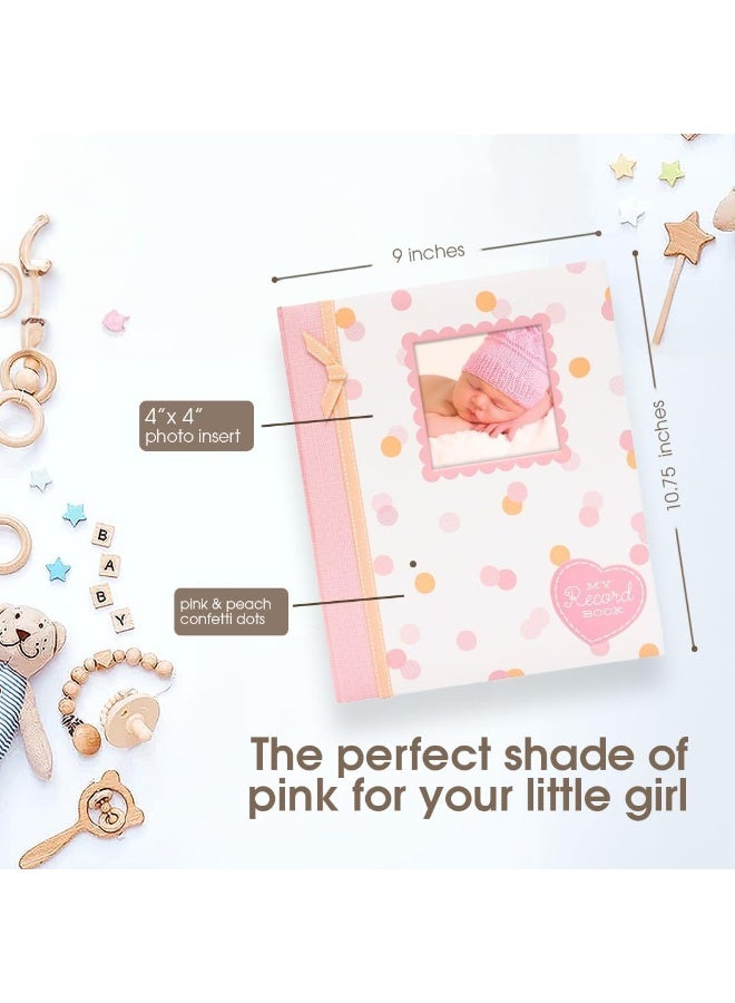 Lil Peach كتاب ذكريات الطفل ليل بيش للأعوام الخمسة الأولى، احتفظ بكل لحظة ثمينة، وردي ونقاط ملونة - Image 2