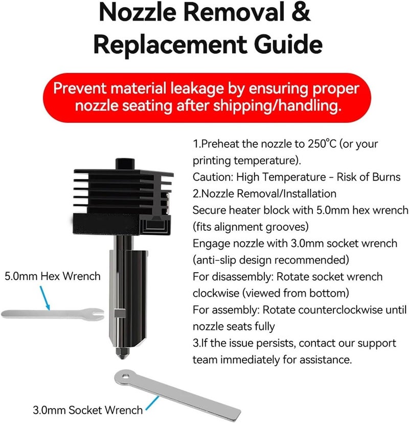 YDuupxe for Hotend Hardened Steel Nozzle Hot End Kit Replacement for Lab H2D A 1 3D Printer Detachable Extruder Hotend Accessories Replacement (0.4mm) - Image 4