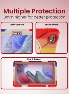 Moxedo Moxedo Shockproof Rugged Protective Colorful Case with 360 Rotating Kickstand , Shoulder Strap , Pen Holder for Kids Compatible for Samsung Galaxy Tab A7 Lite 8.7 Inch 2021 T220-T225 - Colorful Red  - Image 2