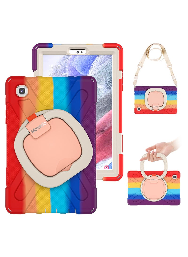 Moxedo Moxedo Shockproof Rugged Protective Colorful Case with 360 Rotating Kickstand , Shoulder Strap , Pen Holder for Kids Compatible for Samsung Galaxy Tab A7 Lite 8.7 Inch 2021 T220-T225 - Colorful Red  - Image 1