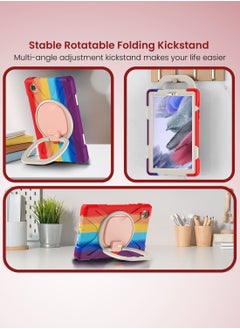 Moxedo Moxedo Shockproof Rugged Protective Colorful Case with 360 Rotating Kickstand , Shoulder Strap , Pen Holder for Kids Compatible for Samsung Galaxy Tab A7 Lite 8.7 Inch 2021 T220-T225 - Colorful Red  - Image 4