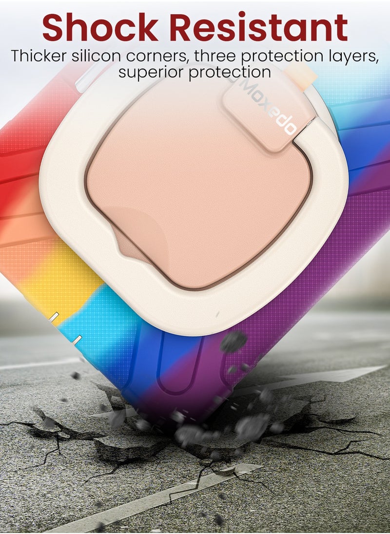 Moxedo Moxedo Shockproof Rugged Protective Colorful Case with 360 Rotating Kickstand , Shoulder Strap , Pen Holder for Kids Compatible for Samsung Galaxy Tab A7 Lite 8.7 Inch 2021 T220-T225 - Colorful Red  - Image 5