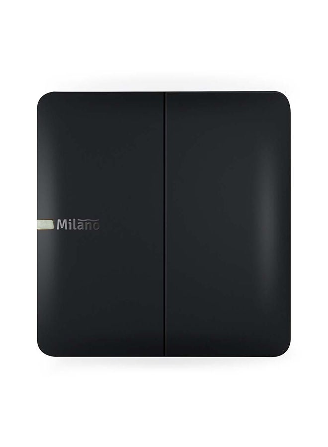 milano 10A 2 Gang 2 Way Switch Made With Polypropylene Colored In Piano Black Electrical Switches, Sockets, Outlets For Home Appliances L 3 X W 3 Cm Black