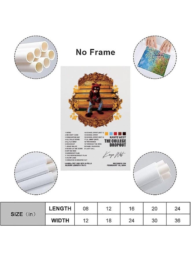 YELLOWV Kanye Poster West The College Dropout Album Cover Posters for Room Aesthetic Canvas Wall Art Bedroom Decor 16x24inch(40x60cm)