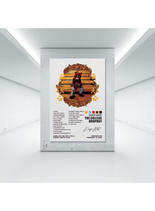 YELLOWV Kanye Poster West The College Dropout Album Cover Posters for Room Aesthetic Canvas Wall Art Bedroom Decor 16x24inch(40x60cm)
