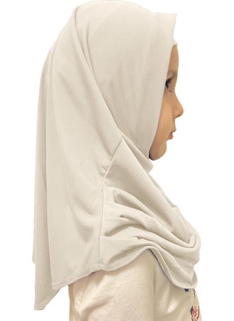 İhvan Online Practical Ready-to-wear Children's Scarf Beige  - Image 2