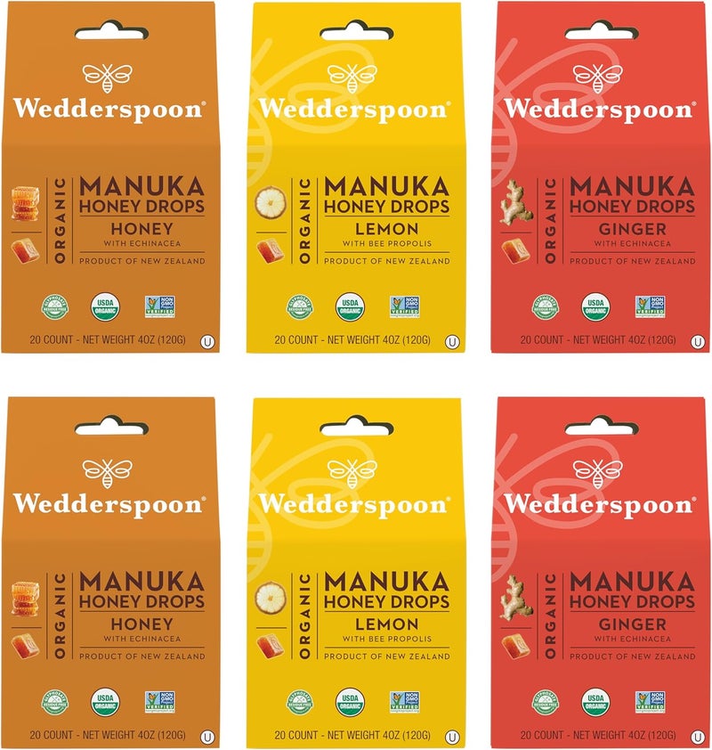 Wedderspoon Organic Manuka Honey Drops Variety Pack - Image 1