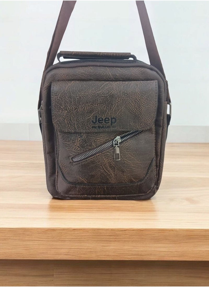 Jeep Buluo Men's Leather Cross Bag - Dark brown  - Image 2
