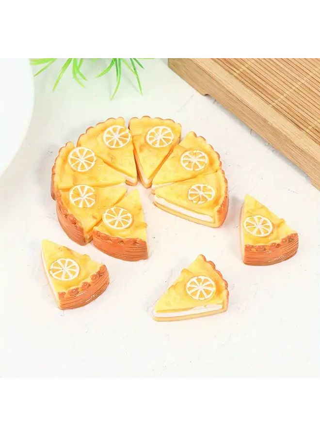 8pcs Mini Triangle Lemon Cakes Realistic Lemon Slices Dollhouse Decor Party Favors - Image 5