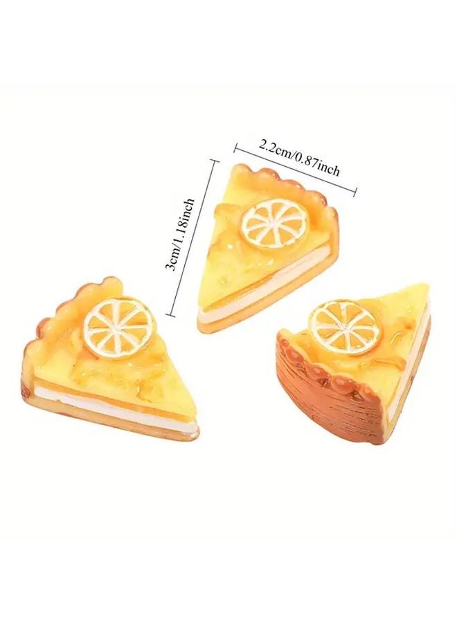 8pcs Mini Triangle Lemon Cakes Realistic Lemon Slices Dollhouse Decor Party Favors - Image 3