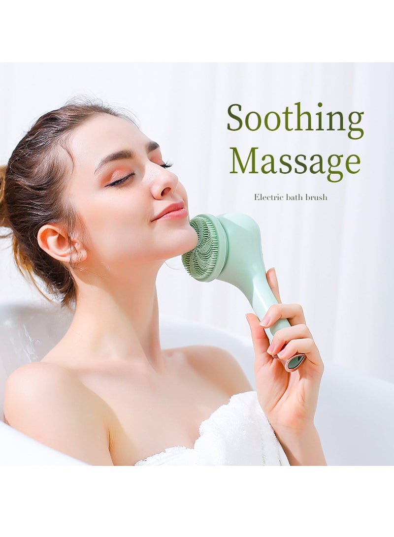 إيفرين فرشاة كهربائية للجسم، ثلاث سرعات، عمر بطارية طويل، فرشاة استحمام كهربائية لتقشير البشرة والتدليك، مقشر للجسم، فرشاة استحمام بمقبض طويل، 6 فرش - Image 4