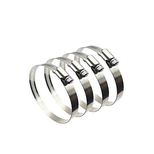 EesTeck 4Pcs 2.5" Adjustable 304 Stainless Steel Duct Clamps Clamp Pipe Clamp Air Ducting Clamp worm drive hose clamps （ 52mm-76mm, For 2.5" Hose) - Image 1