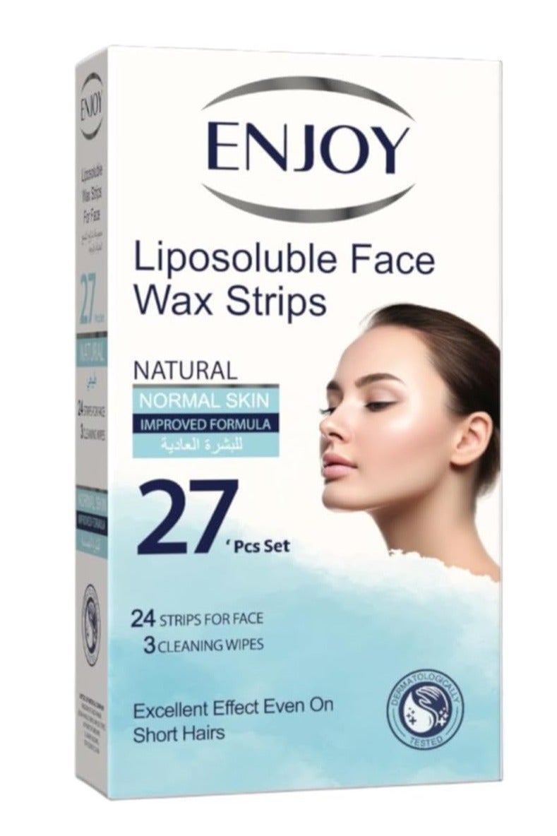 ENJOY LIPOSOLUBLE FACE WAX STRIPS NATURAL NORMAL SKIN 27PCS SET