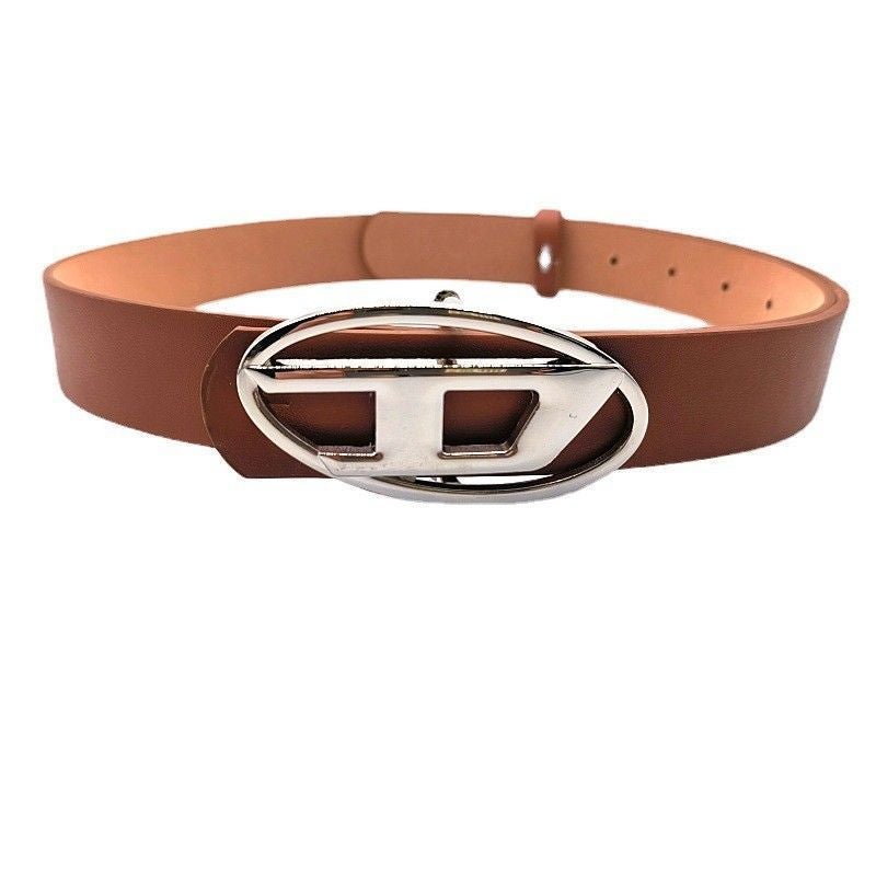 Korean Fashion New D Letter Oval Metal Snap Button Men And Women All-Match Decorative Belt Fashion Matching Jeans - Image 4