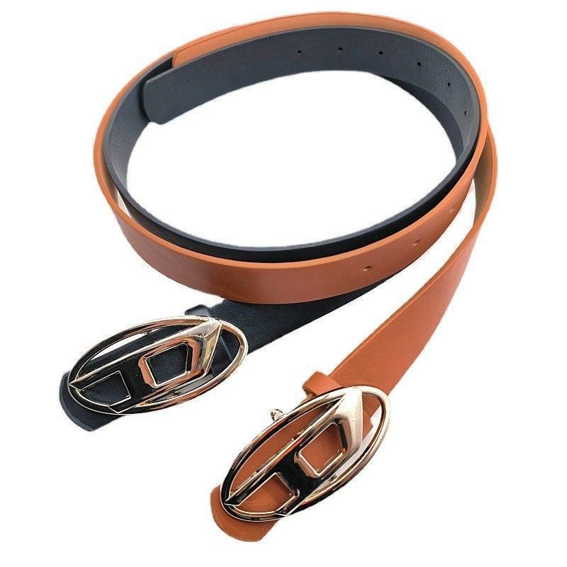Korean Fashion New D Letter Oval Metal Snap Button Men And Women All-Match Decorative Belt Fashion Matching Jeans - Image 5