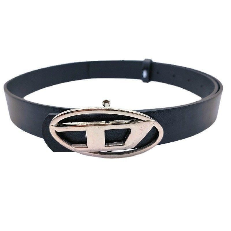 Korean Fashion New D Letter Oval Metal Snap Button Men And Women All-Match Decorative Belt Fashion Matching Jeans - Image 3