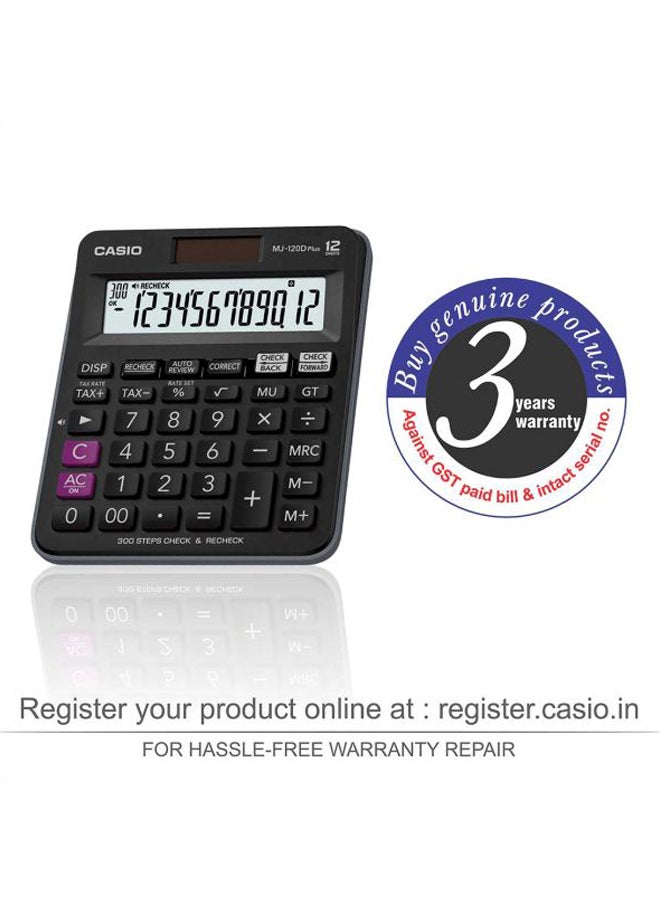 CASIO Plus 10 Digits Solar Powered Calculator Black/Purple - Image 5