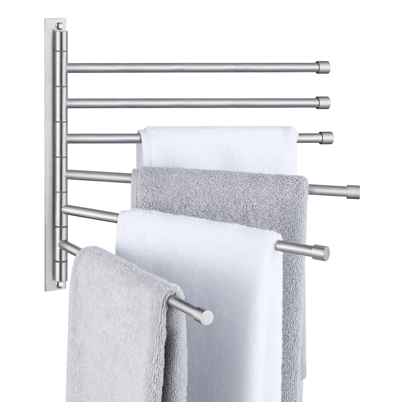KES Swing Out Towel Bar 6Bar Folding Arm Swivel Hanger Bathroom Storage Organizer Wall Mount Rustproof 13 Inch SUS 304 Stainless Steel Brushed Finish A2102S62
