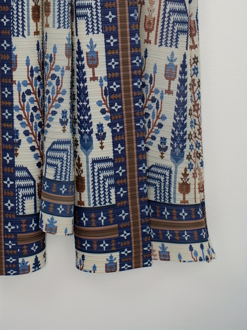 Middle Eastern Ramadan Loose-Fit Multicolor Elegant and Dignified Women's Traditional Pleated Robe with Belt LL256 - Image 5