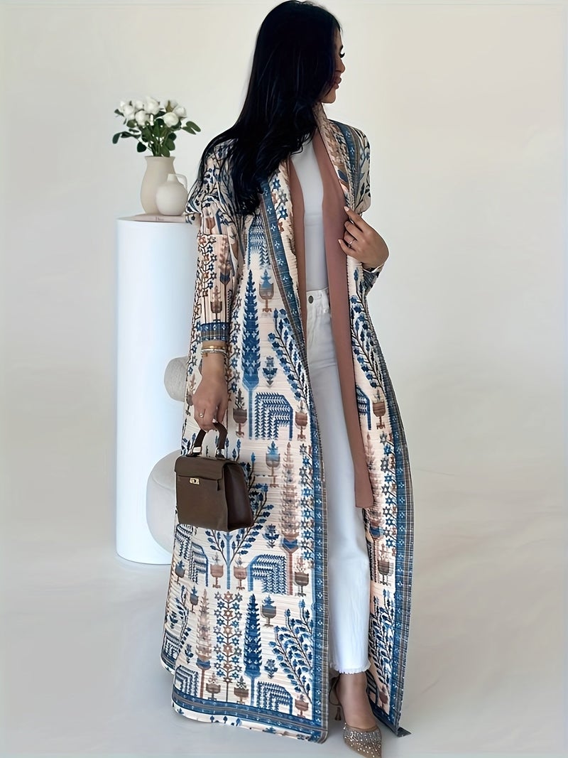 Middle Eastern Ramadan Loose-Fit Multicolor Elegant and Dignified Women's Traditional Pleated Robe with Belt LL256 - Image 3